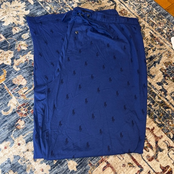 POLO Ralph Lauren Logo Sleepwear Drawstring Bottoms/Pajamas/PJs/Pants Blue XL - Picture 1 of 11
